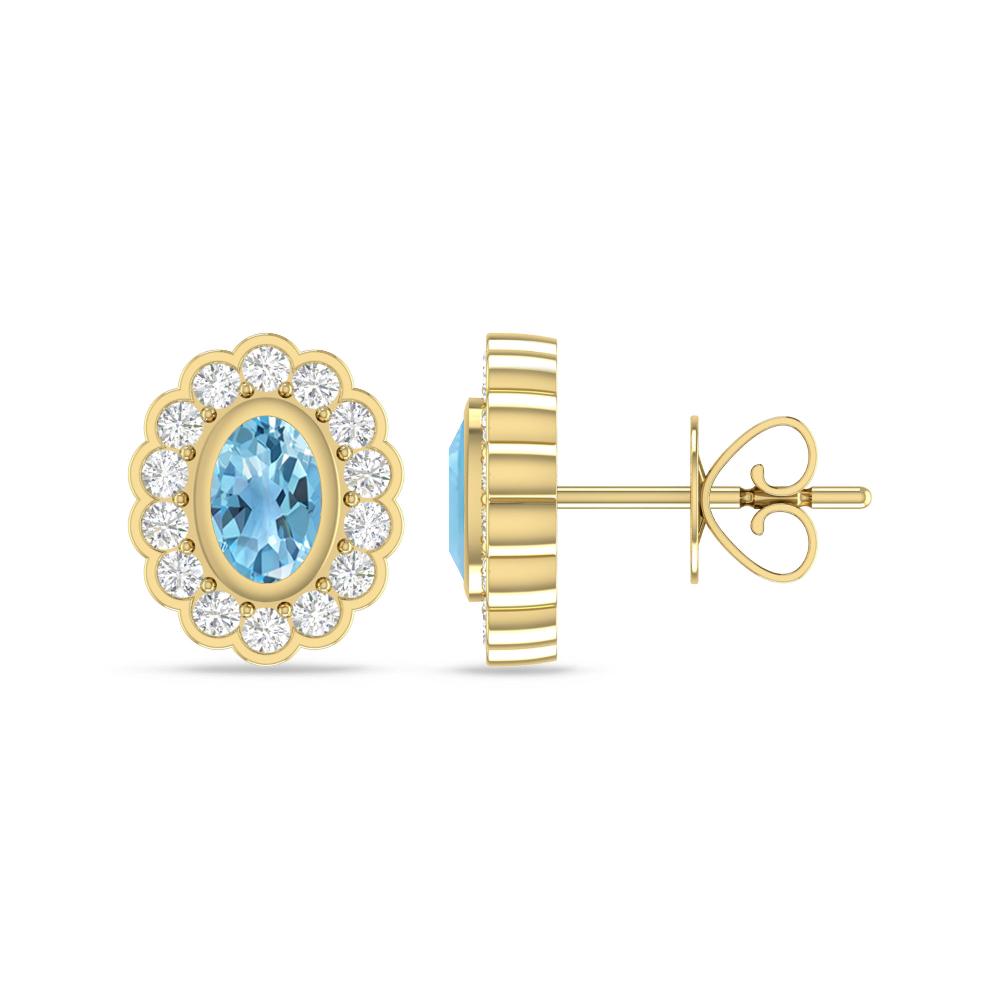 Yellow Gold - Blue Topaz